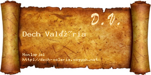 Dech Valéria névjegykártya